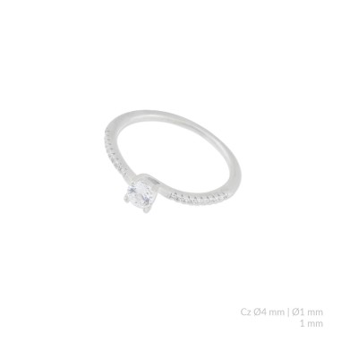 Silver ring with cubic zirconium