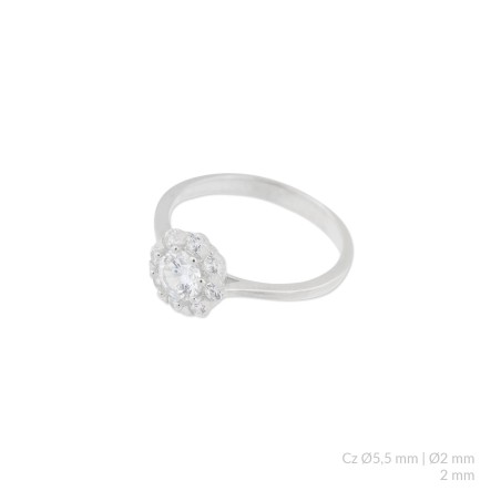 Silver ring with cubic zirconium