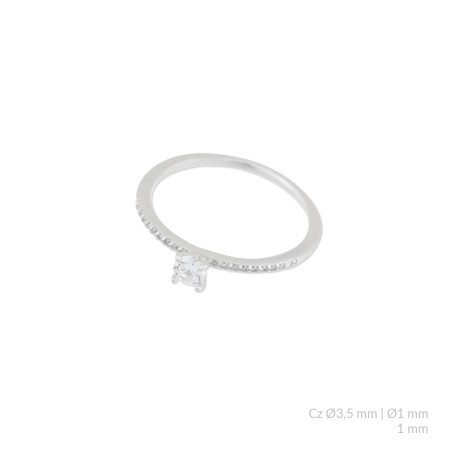 Bague en Argent avec oxyde de zirconium