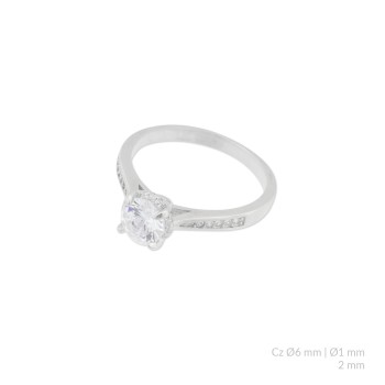 Silver ring with cubic...