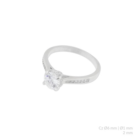 Anillo de Plata de Ley con circonitas