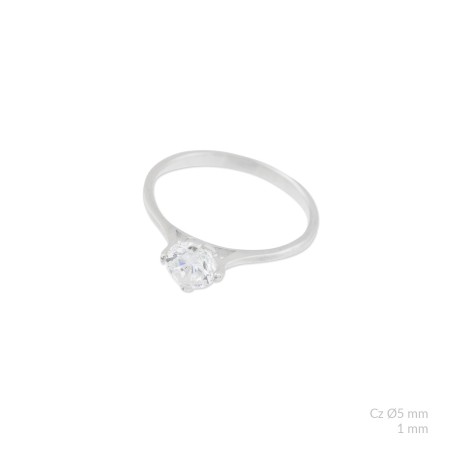 Silver ring with cubic zirconium