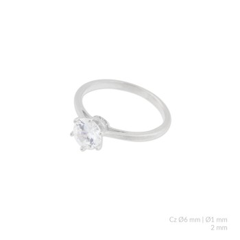 Silver ring with cubic...