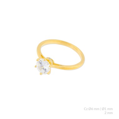 Silver ring with cubic zirconium