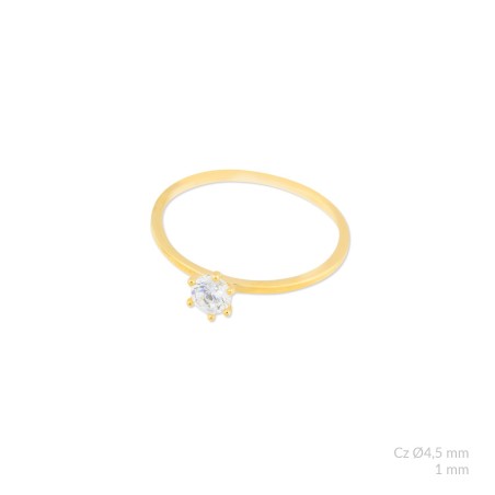 Silver ring with cubic zirconium