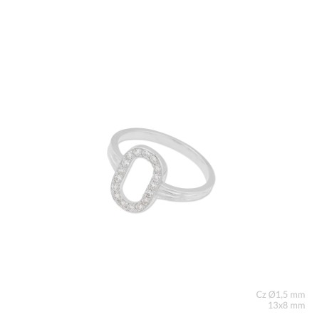 Silver ring with cubic zirconium
