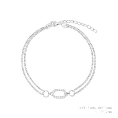 Pulseira de Prata Esterlina com zircônia