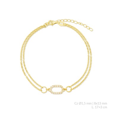 Silver bracelet with cubic zirconium