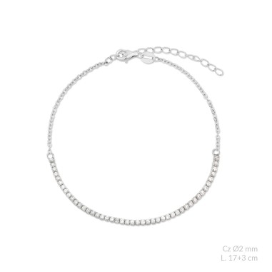 Silver bracelet with cubic zirconium