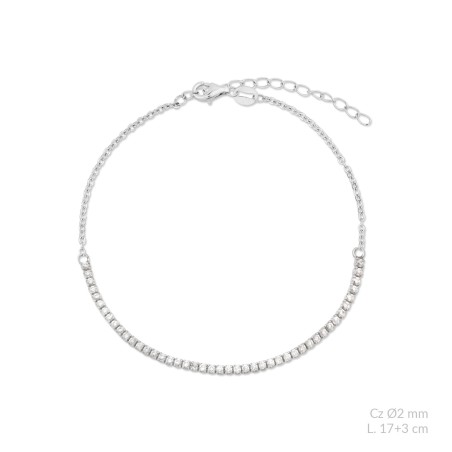 Silver bracelet with cubic zirconium