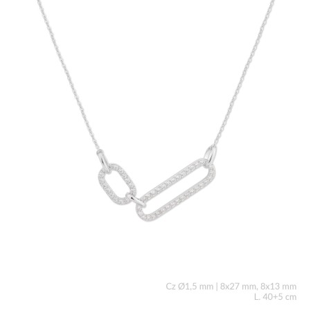 Silver necklace with cubic zirconium