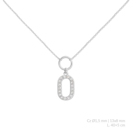 Silver necklace with cubic zirconium