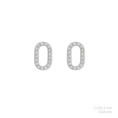 Silver earrings with cubic zirconium