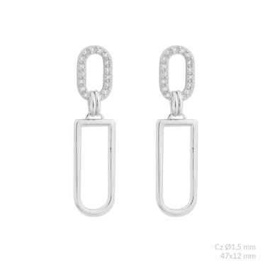 Boucles d'oreilles en Argent avec oxyde de zirconium