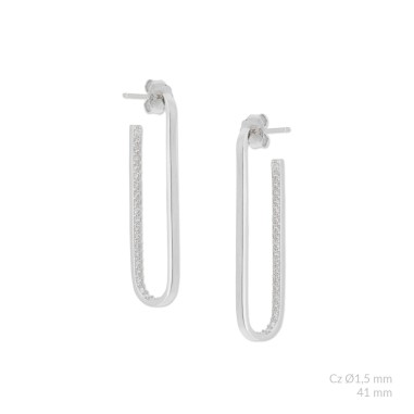 Boucles d'oreilles en Argent avec oxyde de zirconium