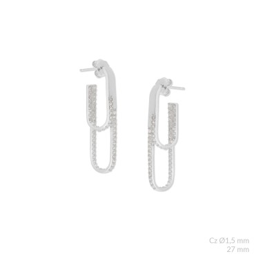 Brincos de Prata Esterlina com zircônia