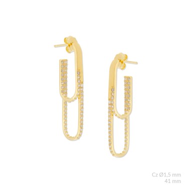 Silver earrings with cubic zirconium