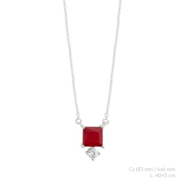 Gargantilha em Prata Esterlina com zircônia