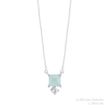 Silver necklace with cubic zirconium