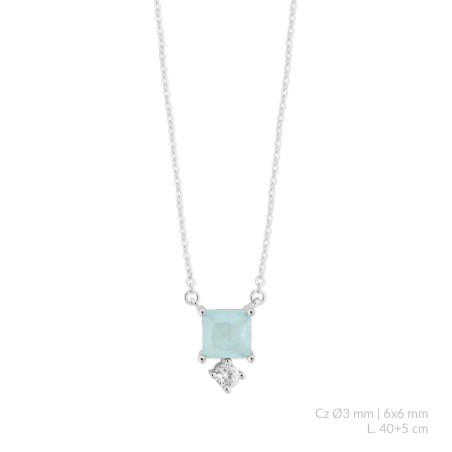 Silver necklace with cubic zirconium
