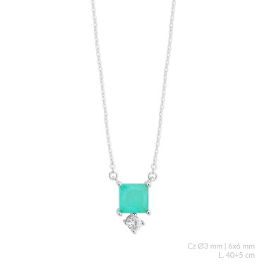 Silver necklace with cubic zirconium