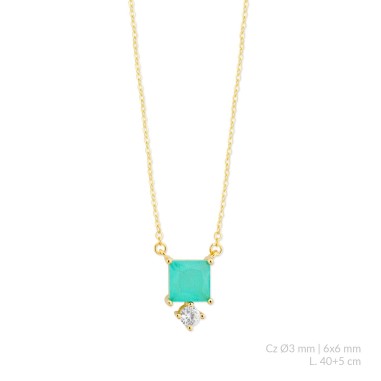 Silver necklace with cubic zirconium