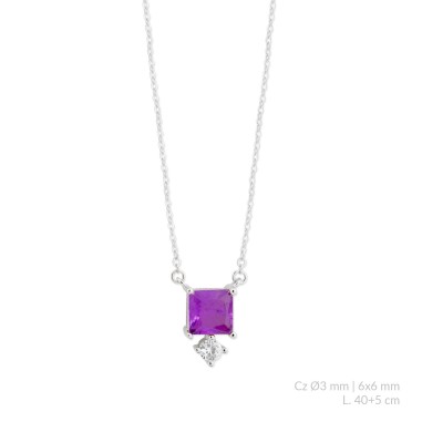 Silver necklace with cubic zirconium