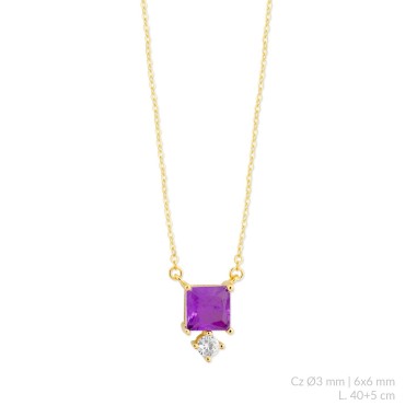 Silver necklace with cubic zirconium