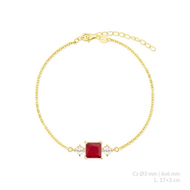 Pulseira de Prata Esterlina com zircônia