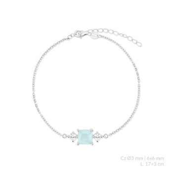Silver bracelet with cubic...