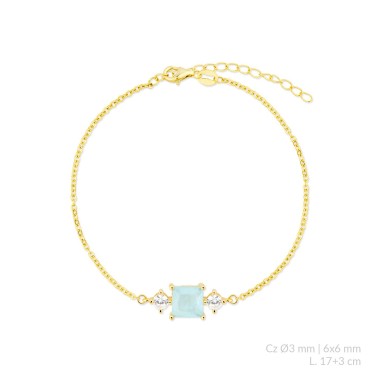 Silver bracelet with cubic zirconium