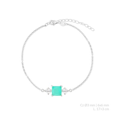 Silver bracelet with cubic zirconium