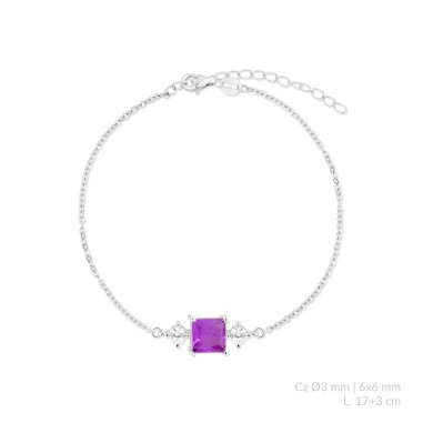 Pulseira de Prata Esterlina com zircônia