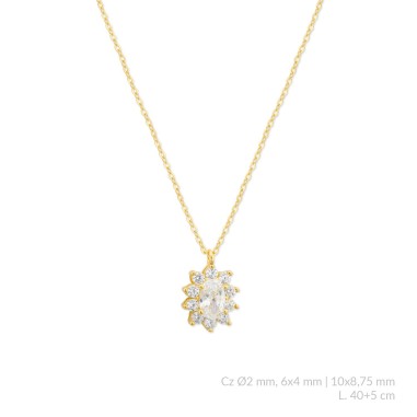 Silver necklace with cubic zirconium