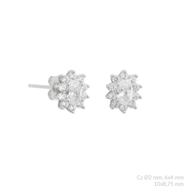 Boucles d'oreilles en Argent avec oxyde de zirconium