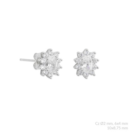 Silver earrings with cubic zirconium