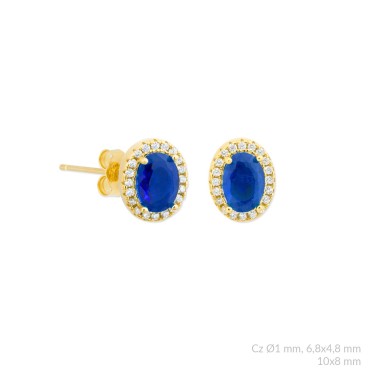 Brincos de Prata Esterlina com zircônia