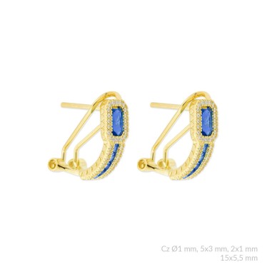 Boucles d'oreilles en Argent avec oxyde de zirconium