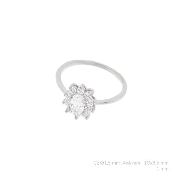 Silver ring with cubic...