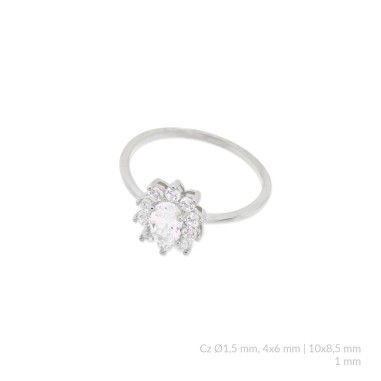 Bague en Argent avec oxyde de zirconium