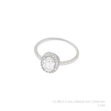 Silver ring with cubic zirconium