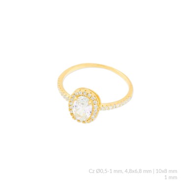 Anillo de Plata de Ley con circonitas