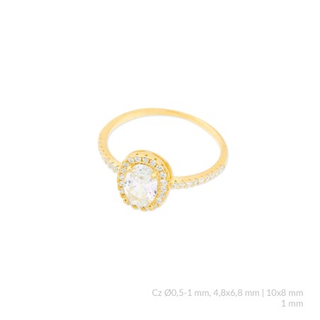 Anillo de Plata de Ley con circonitas