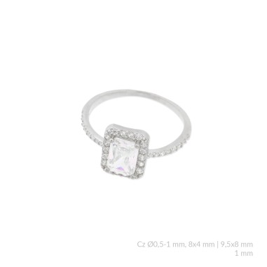 Bague en Argent avec oxyde de zirconium