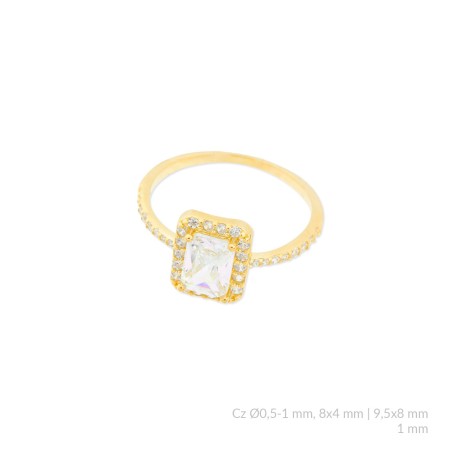 Silver ring with cubic zirconium