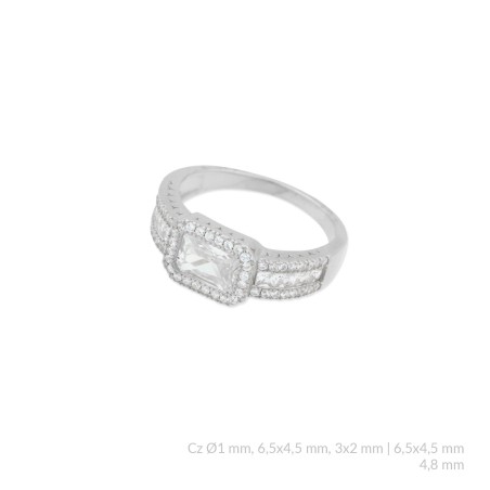 Anillo de Plata de Ley con circonitas