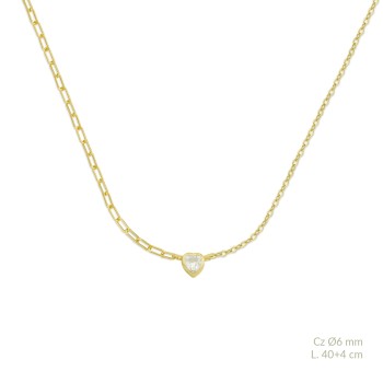 Silver necklace with cubic...