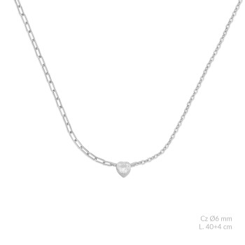 Silver necklace with cubic...