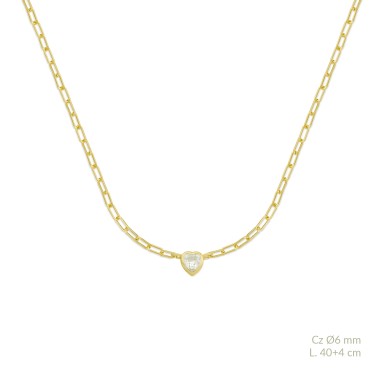 Silver necklace with cubic zirconium