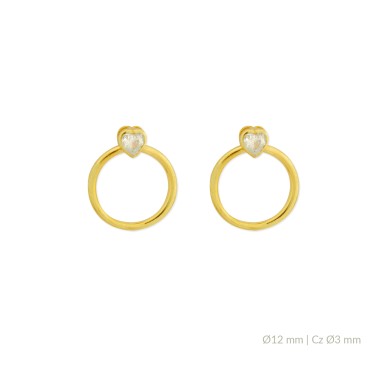 Boucles d'oreilles en Argent avec oxyde de zirconium